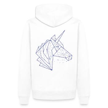 Unicorn Einhorn - Männer Premium Bio Hoodie - Weiß - Hinten - Nico (187cm)