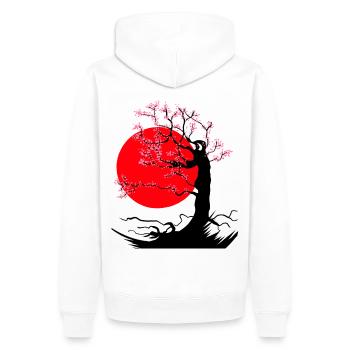 Arbre Fantasy Asie Chine Japon - Sweat à capuche Premium bio Homme - blanc - Dos - Nico (187cm)