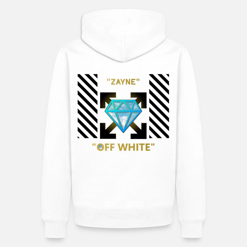 Zayne - 0ff Blanc 2 - Sweat à capuche Premium bio Homme - blanc