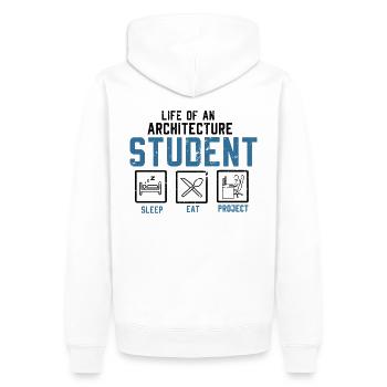 architecte - Sweat à capuche Premium bio Homme - blanc - Dos - Nico (187cm)