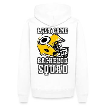 2reborn LAST GAME bachelor JGA team football coII - Sweat à capuche Premium bio Homme - blanc - Dos - Nico (187cm)