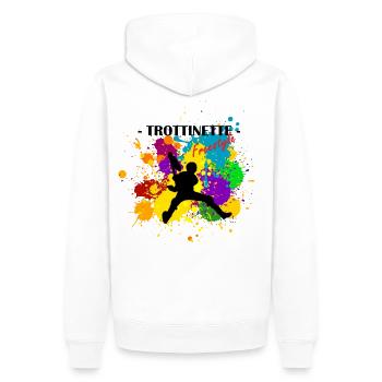 Logo TROTTINETTE - Sweat à capuche Premium bio Homme - blanc - Dos - Nico (187cm)