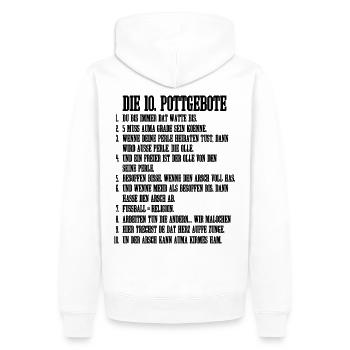 10 Pottgebote Ruhrpott Ruhrgebiet Lustig Gebote - Männer Premium Bio Hoodie - Weiß - Hinten - Nico (187cm)