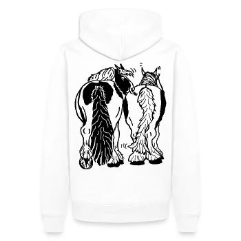 Drôle de bricoleur de derrière, à cheval - Sweat à capuche Premium bio Homme - blanc - Dos - Nico (187cm)
