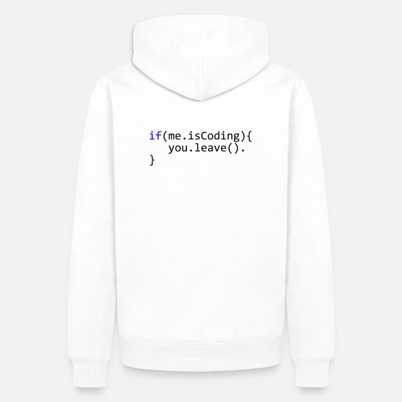 Quitter - codage - Sweat à capuche Premium bio Homme - blanc