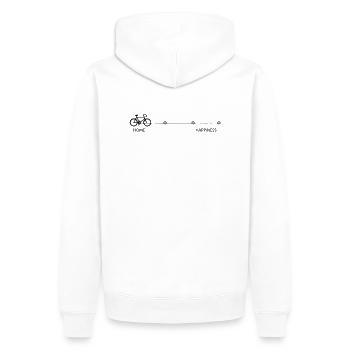 Cycle vers le bonheur - Sweat à capuche Premium bio Homme - blanc - Dos - Nico (187cm)
