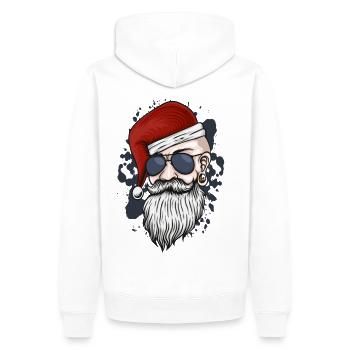 Weihnachtsmann mit Sonnenbrille | Cool Santa XMas - Männer Premium Bio Hoodie - Weiß - Hinten - Nico (187cm)