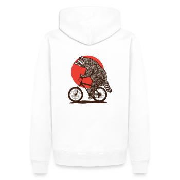 VTT Racoon - Sweat à capuche Premium bio Homme - blanc - Dos - Nico (187cm)