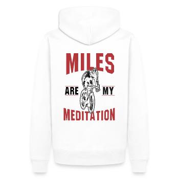 Meilen sind meine Meditation - Männer Premium Bio Hoodie - Weiß - Hinten - Nico (187cm)