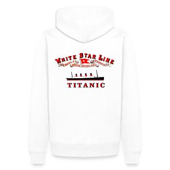 TITANIC WHITE STAR LINE - Sweat à capuche Premium bio Homme - blanc - Dos - Nico (187cm)