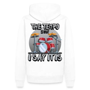 Drums Statement Drummer Drums Saying Gift - Men’s Premium Organic Hoodie - white - Back - Nico (187cm)