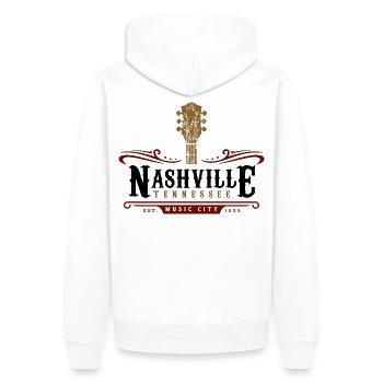 Nashville Tennessee Music City USA Geschenkidee - Männer Premium Bio Hoodie - Weiß - Hinten - Nico (187cm)