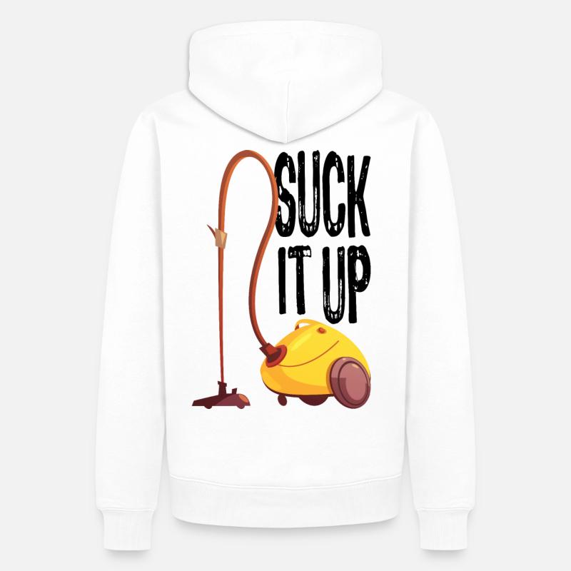 Staubsauger Statement Putzfrau Geschenk Suck It Up - Männer Premium Bio Hoodie - Weiß