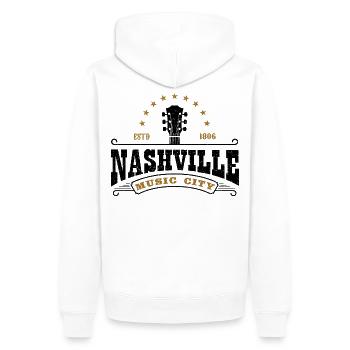 Nashville Music City Tennessee USA Country Musik - Männer Premium Bio Hoodie - Weiß - Hinten - Nico (187cm)