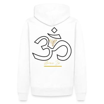 Phoenix Zen Gold - Männer Premium Bio Hoodie - Weiß - Hinten - Nico (187cm)