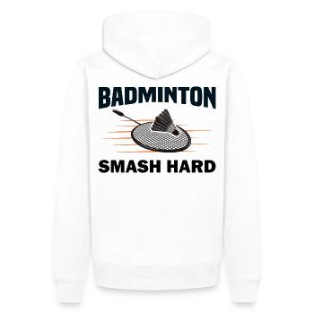 Federball Badminton Sport Cadeau - Sweat à capuche Premium bio Homme - blanc - Dos - Nico (187cm)