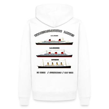 TRANSATLANTIC LINES Louis RUNEMBERG © Adagp - Sweat à capuche Premium bio Homme - blanc - Dos - Nico (187cm)