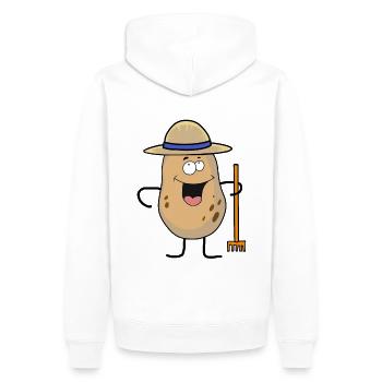 Pommes de terre ferme fermier légumes bio jardin récolte - Sweat à capuche Premium bio Homme - blanc - Dos - Nico (187cm)