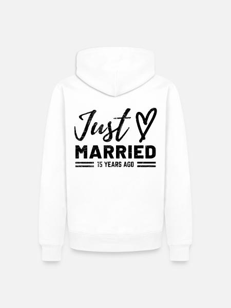 15th wedding anniversary - Men’s Premium Organic Hoodie - white
