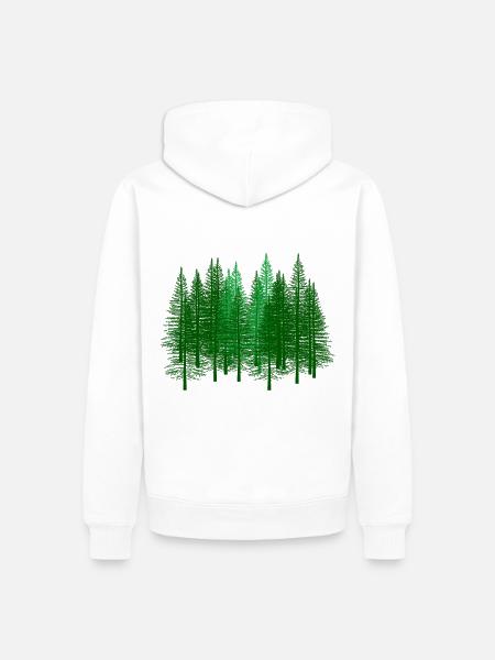 Wald Wälder Förster Jäger Geschenkidee Tannen Baum - Männer Premium Bio Hoodie - Weiß