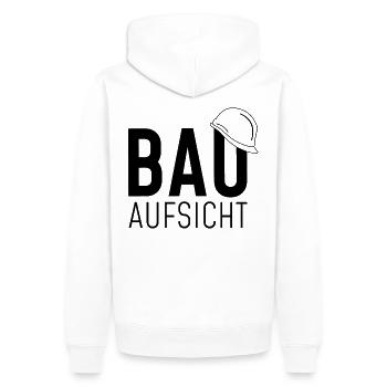 Bauaufsicht mit Helm - Männer Premium Bio Hoodie - Weiß - Hinten - Nico (187cm)