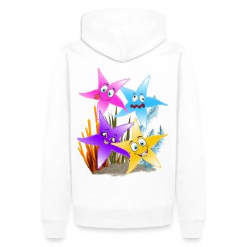 Buntes Seestern-Quartett Unterwasser - Männer Premium Bio Hoodie - Weiß - Hinten - Nico (187cm)
