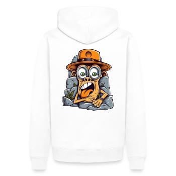 Singe d’art de rue expressif - Sweat à capuche Premium bio Homme - blanc - Dos - Nico (187cm)