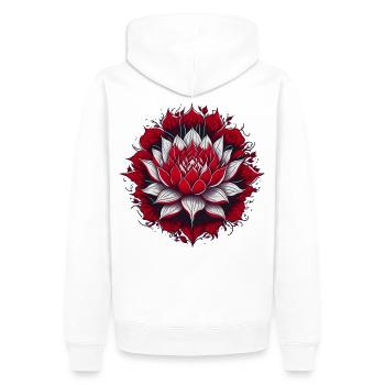 Lotus - Sweat à capuche Premium bio Homme - blanc - Dos - Nico (187cm)