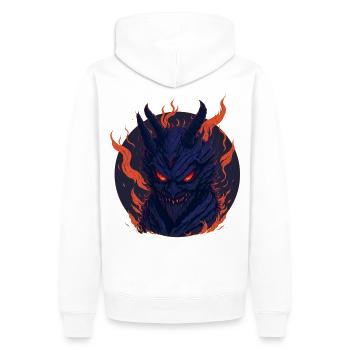 Lucifer - Men’s Premium Organic Hoodie - white - Back - Nico (187cm)
