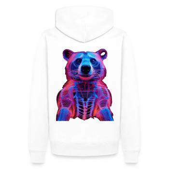 Neon-Hirschkäfer Design - Männer Premium Bio Hoodie - Weiß - Hinten - Nico (187cm)