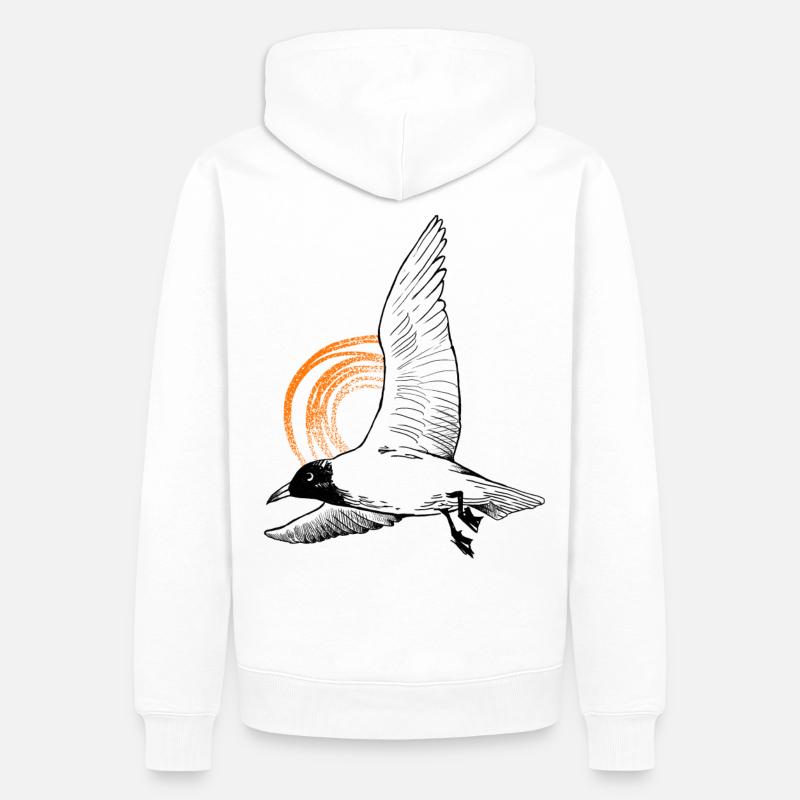Tshirt Möwe - Liebe zu Meer - Männer Premium Bio Hoodie - Weiß