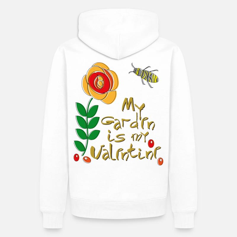 mon jardin est mon Valentin - Sweat à capuche Premium bio Homme - blanc