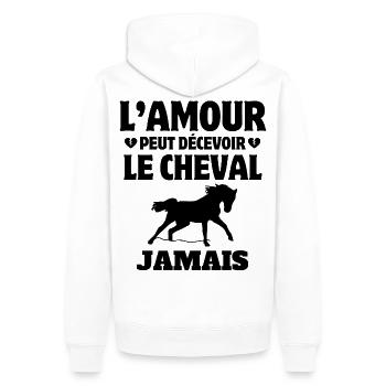 cheval, fan de cheval, cavalier - Sweat à capuche Premium bio Homme - blanc - Dos - Nico (187cm)