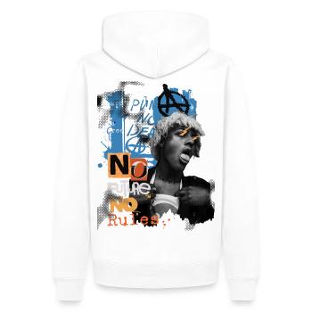Punk No Future Neon Rebel - Männer Premium Bio Hoodie - Weiß - Hinten - Nico (187cm)