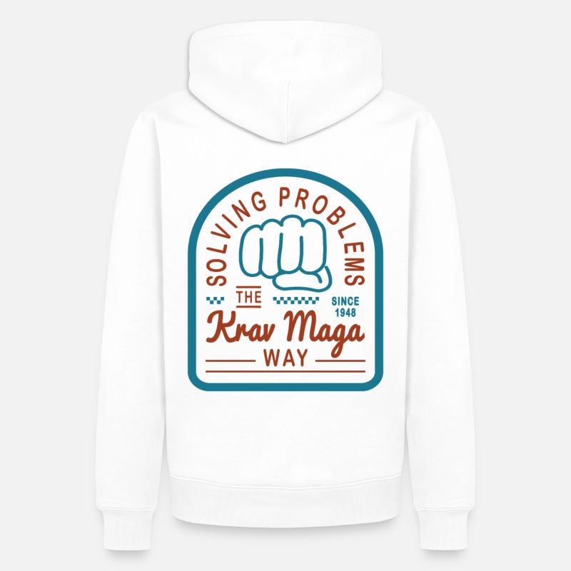 Solving problems the Krav Maga way - Men’s Premium Organic Hoodie - white