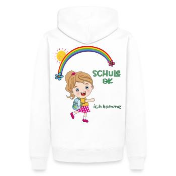 Schulkind, Einschulung - Männer Premium Bio Hoodie - Weiß - Hinten - Nico (187cm)