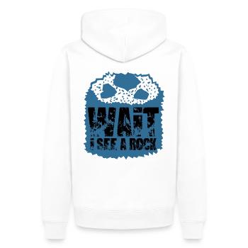 Cadeau géologue géologie - Sweat à capuche Premium bio Homme - blanc - Dos - Nico (187cm)