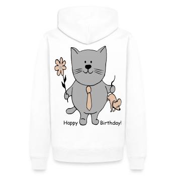 Happy Birthday - Men’s Premium Organic Hoodie - white - Back - Nico (187cm)
