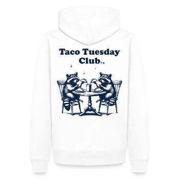 Taco Tuesday Club - Männer Premium Bio Hoodie - Weiß - Hinten - Nico (187cm)