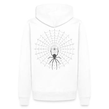 Spinnennetz Silhouette - Männer Premium Bio Hoodie - Weiß - Hinten - Nico (187cm)