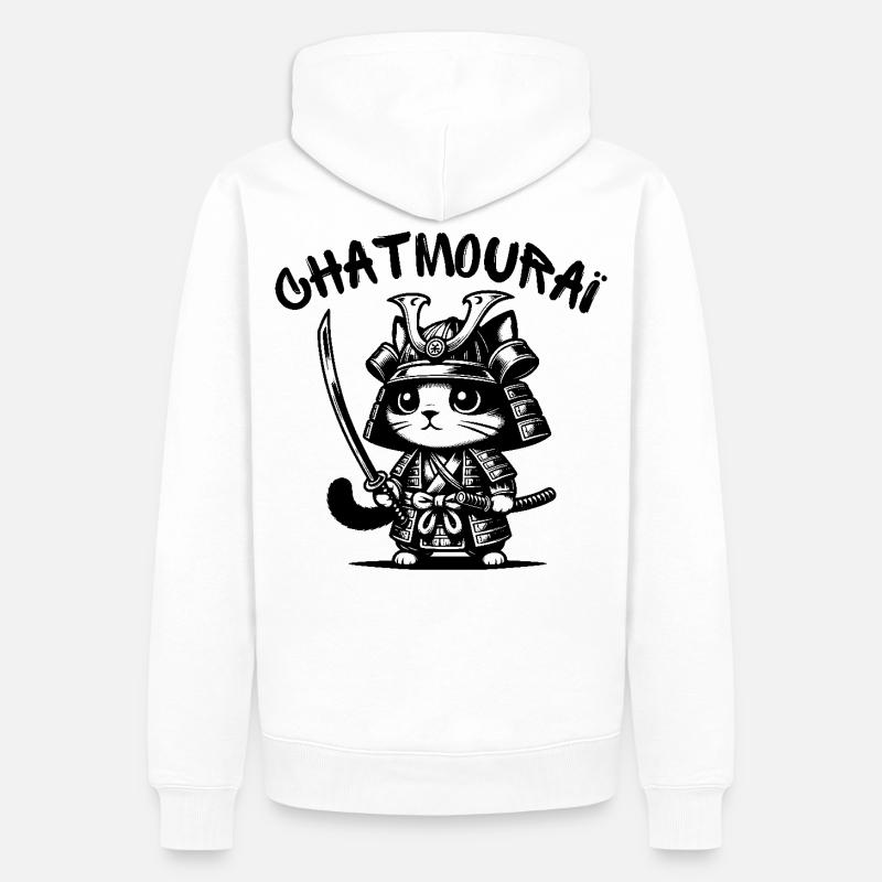 chat, chat mignon, chat doux - Sweat à capuche Premium bio Homme - blanc