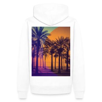 Sonne, Strand, Ruhe und goldene Sommeratmosphäre - Männer Premium Bio Hoodie - Weiß - Hinten - Nico (187cm)