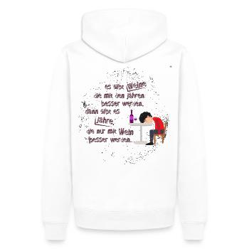 Es gibt Weine die mit den Jahren besser werden - Männer Premium Bio Hoodie - Weiß - Hinten - Nico (187cm)