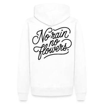 No rain no flowers - Männer Premium Bio Hoodie - Weiß - Hinten - Nico (187cm)