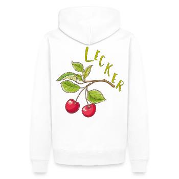 Kirschen  - Männer Premium Bio Hoodie - Weiß - Hinten - Nico (187cm)