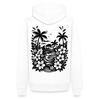 Urlaub Strand und Palmen - Männer Premium Bio Hoodie - Weiß - Hinten - Nico (187cm)