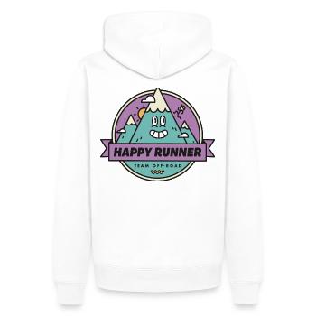 Happy Runner - Sweat à capuche Premium bio Homme - blanc - Dos - Nico (187cm)