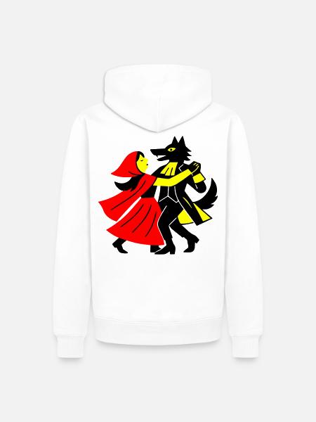 Walzer mit dem Wolf - Männer Premium Bio Hoodie - Weiß