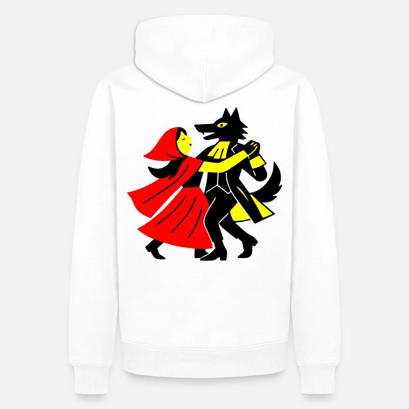 Walzer mit dem Wolf - Männer Premium Bio Hoodie - Weiß