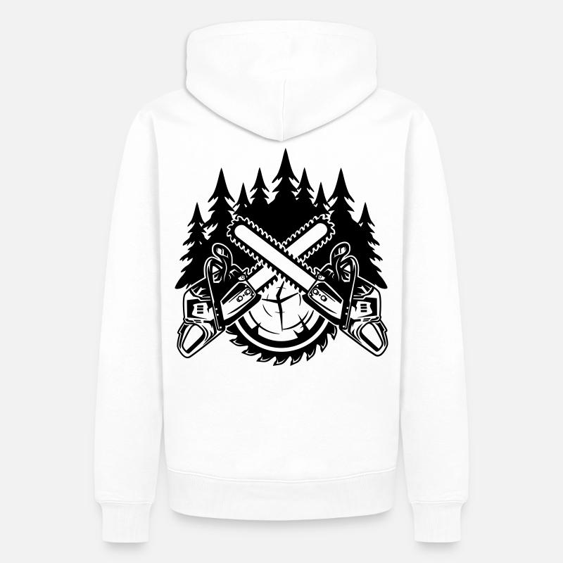 Tronçonneuses - Sweat à capuche Premium bio Homme - blanc
